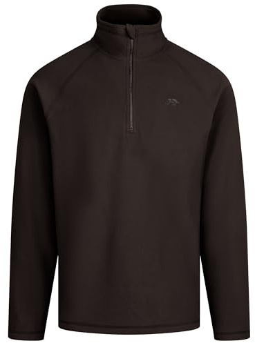 Trespass Mens Fleece Eliston - Airtrap Technology, Auto-lock Zip, Straight Hem, Chin/Zip Guard, 160gsm Polyester, Lightweight, Warm, Breathable, Soft Touch, Machine Washable Black