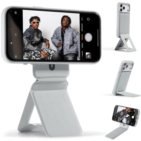 MOFT x Tombogo Trepied Smartphone pour iPhone 17/16/15/14/13/12 Serie Compatible avec MagSafe, Trepied iPhone Portable avec 3 Modes pour Self-vlogging, Parcourir,Zement