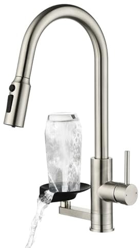 Küchenarmatur 3 Wege Wasserhahn Küche Glasspüler, Wasserfilter Ausziehbar