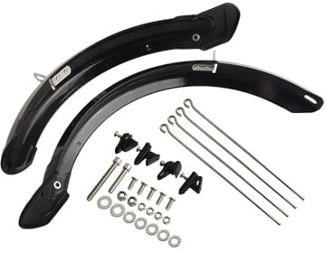 NiuLumea Schutzbleche vorne und hinten für faltbares 16-Zoll-Fahrrad, für 14-Zoll-Modelle, aus Kunststoff-Resin und Metall-Set, Schutz gegen Regen und Schlamm