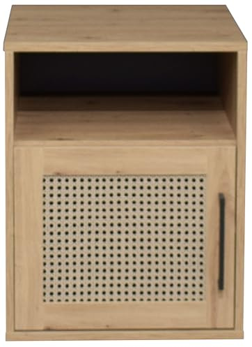 FURNARO Kommode Vienna Schrank in asteiche/Wiener geflecht B/H/T: 51x67x45 cm