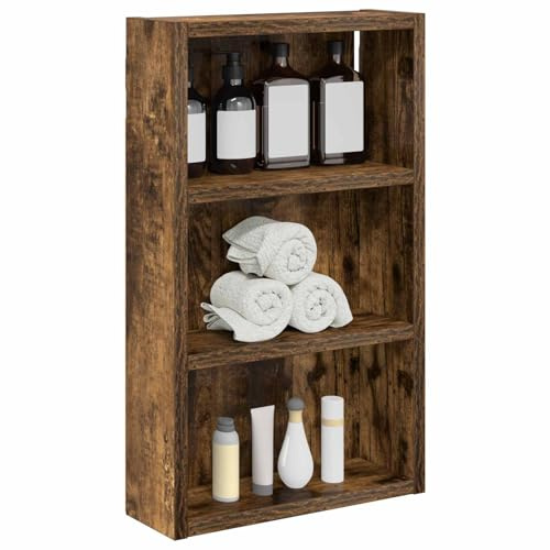vidaXL Badezimmer-Wandschrank Geräucherte Eiche 30 x 10 x 50 cm, Moderner Badschrank, rechteckiges Regal, funktionale Aufbewahrung, platzsparende Lösung, stilvolles Design