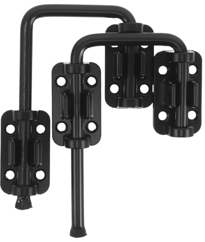 CANIGHT Loquet flexible pour portes inégales, verrou de porte coulissante noir mat, 2pcs en alliage de zinc, sécurité enfant, installation ajustable pour intérieur et patio