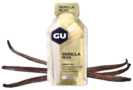 GU Energy Gel Vanilla Bean (Vanille) Box mit 24 Gels (24 x 32 g)