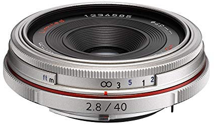 Pentax DA 40 mm F2.8 AL LTD HD - Objetivo para cámaras réflex Pentax Bayoneta K, Plateado