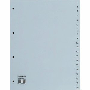 Hetzel Register A4 PP 1-20 grau