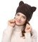 Bellady Mädchen Hat Katze-Ohr-Crochet Geflochtene Strickmützen Einheitsgröße Kaffee