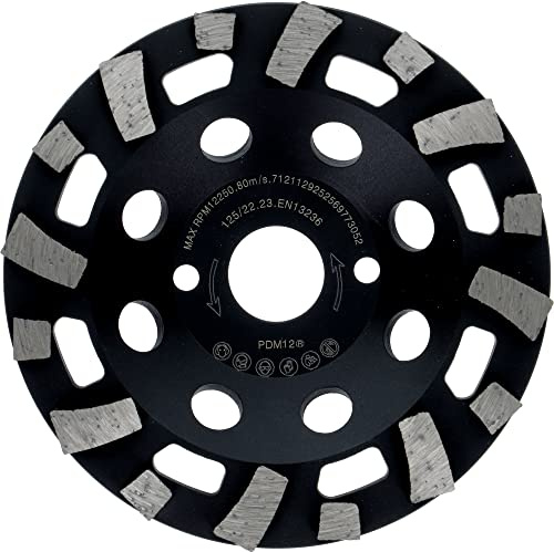PRODIAMANT Profi Diamant-Schleiftopf Abrasiv 125 mm x 22,2 mm Diamantschleiftopf PDX82.917 abrasive Materialien wie Estrich, Asphalt und frischer Beton