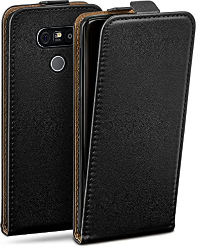 moex Flip Case für LG G5 Hülle klappbar mit 360 Grad Schutz, Handyhülle mit Displayschutz, PU Leder Handytasche Lederhülle, Flip Case Cover Klapphülle, Schwarz