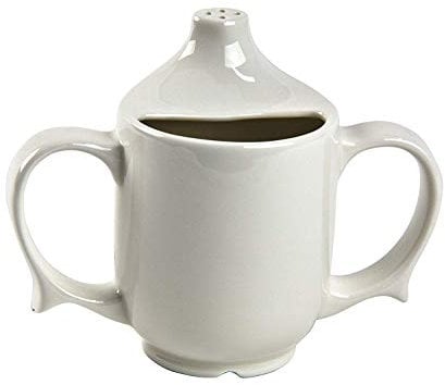 Dignity 2-Handled Feeder Cup with Pierced Spout - White