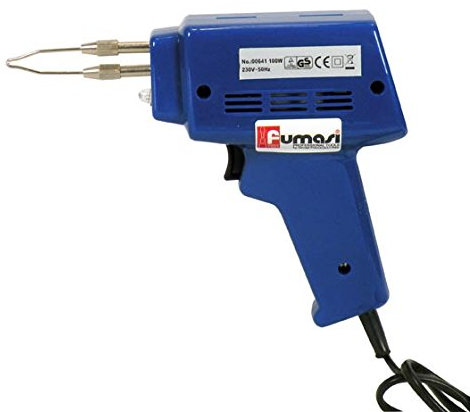 Fumasi Pistola de soldadura eléctrica, soldador instantáneo para soldadura de estaño, con luz LED integrada, 100 W, 230 V, máx. 450 °C