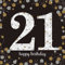 Amscan 9900564 - Sparkling Celebrations Servietten -Silber / Gold - 33 x33 cm - 16 Stk. - Zahl 21