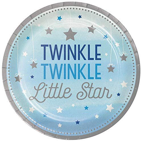 Creative Converting Blue Twinkle Little Star Paper Dinner Plates - 8 Pcs