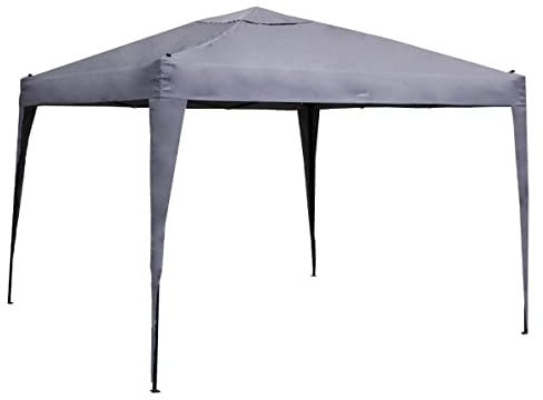 Tonnelle de jardin pliable 3x3m - en ALUMINIUM traité époxy qualité LUXE - se monte et se démonte en quelques minutes - Coloris GRIS Ardoise