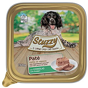 Stuzzy Mister Nassfutter für ausgewachsene Hunde, Kaninchen, Pastete und Fleisch in Stücken, insgesamt 3,3 kg (22 Becher x 150 g)