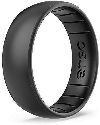 Enso in Ringe Classic Elements Silikon Ring | handgefertigt in den USA | die Premium Fashion Forward Silikon Ring | Lebenslange Qualität Versprechen, Black Pearl, 9