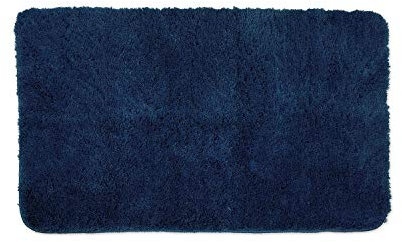 WohnDirect Badezimmerteppich Blau - Badematte rutschfest 50 x 80 cm - Badteppich Set, waschbar
