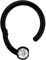 Piercing Ring BCR schwarz, Clicker 1,2 x 8 mm mit 3 mm Steinkugel in klar
