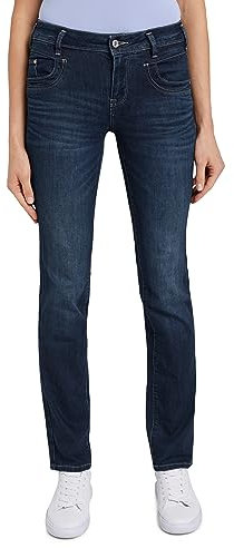 TOM TAILOR Damen 1008146 Alexa Straight Jeans, 10282 - Dark Stone Wash Denim, 30W / 34L EU