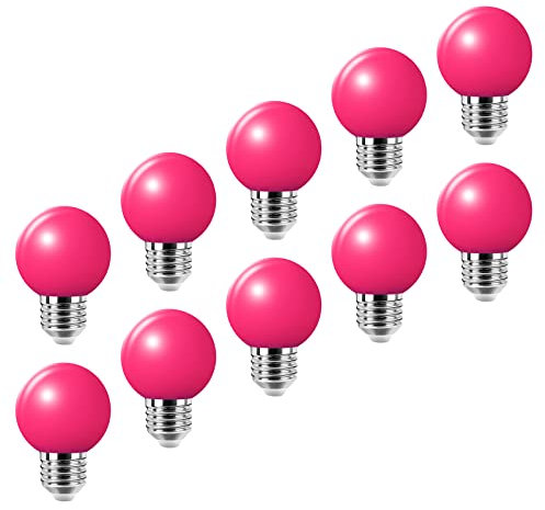HUAMu Cache ampoule E27, 2W, ampoule LED Edison, ampoule rose pour golf, patio pour fête, noël, paquet de 10
