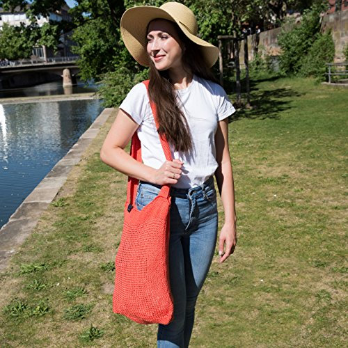 Häkelpackung Tasche -Häkelset Strickset Tasche Norderney- Tasche häkeln Set mit Baumwolle und Häkelanleitung + GRATIS Label - Häkelpackung – Strickset Tasche INKL. Nadeln – Tasche Strickset von Myoma