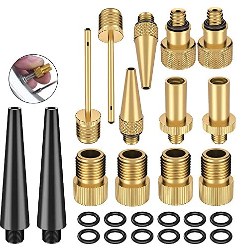 26 Stück Fahrradventil Adapter - AV DV SV Fahrrad Ventiladapter Zubehör, Fahrradpumpe Adapter Set mit Französisches Ventil Sclaverandventil für Fahrradpumpe Standpumpe Luftpumpe Ballpumpe Kompressor