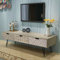 Meuble TV avec 3 tiroirs 120 x 40 x 36 cm Gris Meubles Meubles TV