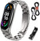 BDIG - Pulsera compatible con Xiaomi Mi Band 6 & Mi Band 5, pulsera de metal ajustable de acero inoxidable reloj pulsera de repuesto para Mi Band 4/5/6