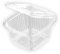 TELEVASO - 50 uds - Envase recipiente para comidas frías con tapa bisagra rectangular - Capacidad 375 ml - Polietileno (PET) transparente