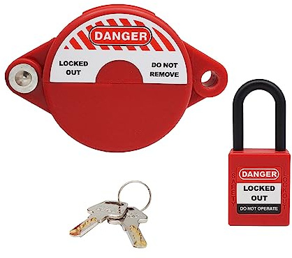 SAWISPHY Verrouillage de vanne de porte de 2,5 à 6,3 cm avec cadenas de sécurité pour robinet d'eau verrouillant le gaz pétrole extérieur
