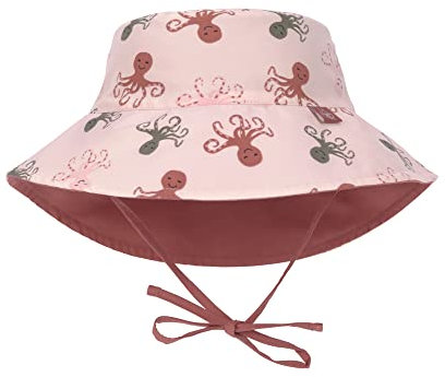 LÄSSIG Baby Kinder Sonnenhut Strandhut Sommerhut Sonnenschutz Kinderhut Babymütze wendbar atmungsaktiv UV-Schutz 80/Sun Protection Bucket Hat, Octopus, 3-6 Monate