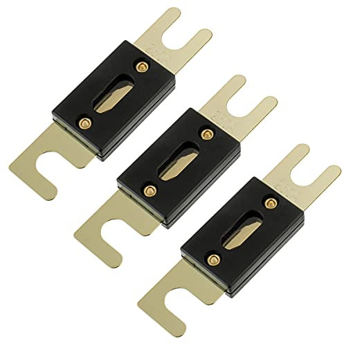 BOJACK 250 Amp 32 VDC ANL Flachsicherungen für Auto-Audio- und Videosystem (Packung mit 3 Stück)