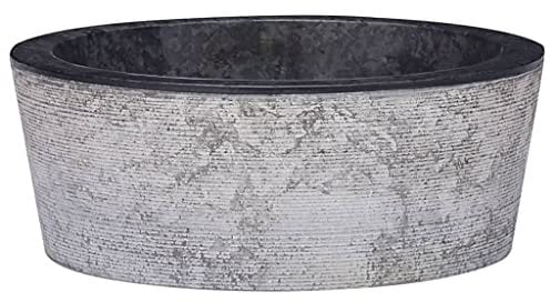 vidaXL Waschbecken Aufsatzwaschbecken Waschtisch Waschplatz Waschschale Handwaschbecken Naturstein Becken Badezimmer Schwarz Ø40x15cm Marmor