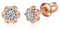 Rose Gold Flower Stud Earrings for Women