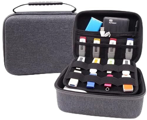 GUANHE Gray 3.5 inch Large HDD USB Flash Drive external hard disk case Cable Organizer Bag Carry Case for usb flash disk/VR / CP1200 / Focusrite scarlett 2i2