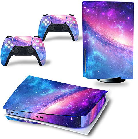 Autocollant en vinyle pour disque PS5, pour console et manettes Playstation 5 (PS5 Disc, Ciel rose)