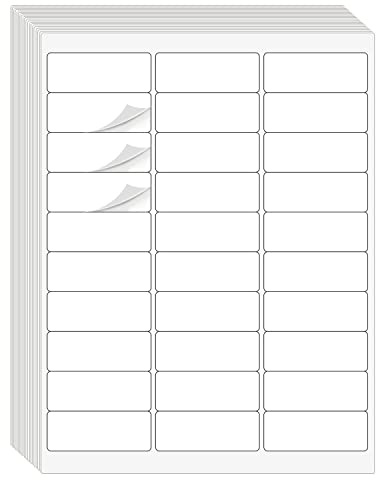 1 x 2-5/8 Address Labels 900 Labels Sticker Paper for Laser/Ink Jet Printer mailing Labels 8.5×11 White 30 per Sheet