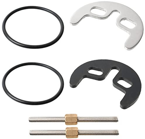 Sistema di viti per lavabo e lavello, 1 set, con vite M6 da 80 mm, set di montaggio a due fori per il fissaggio della rubinetteria, con piastra di montaggio a ferro di cavallo, dadi, Kit bulloni dadi