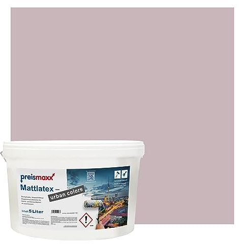 Preismaxx Mattlatex urban colors, bunte Wandfarbe, rot, steinrot, stone red 5L
