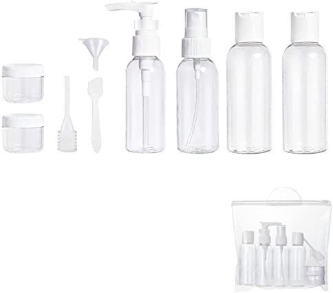 9 Stück Reiseflaschen Set, Reiseflaschen zum Befüllen, Flaschen Handgepäck, Reise Kosmetik Behälter, PBA-freies, zur Aufbewahrung von Cremes, Lotionen, Shampoos, Parfüms
