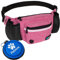 PetAmi Hunde-Bauchtasche, Leckerlibeutel für Hundespaziergänge, Training, eingebauter Kotbeutelspender, Wasserflaschenhalter, faltbarer Napf, Laufen, Trockenfutter (Rosa)