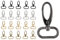 5 Stück Premium - Karabinerhaken drehbar für Taschen Karabiner Haken Gurtbänder Schlüsselanhänger (schwarz, 30mm)