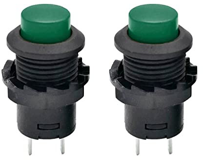 2x Drucktaster rund Taster 12mm DIY AC 1,5A/230V 12V NON-Momentan button Schalter | Grün