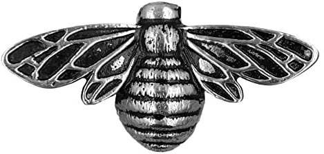 Türklopfer aus massivem Messing, Biene, 16,3 cm breit, 8,9 cm hoch, Antik-Silber