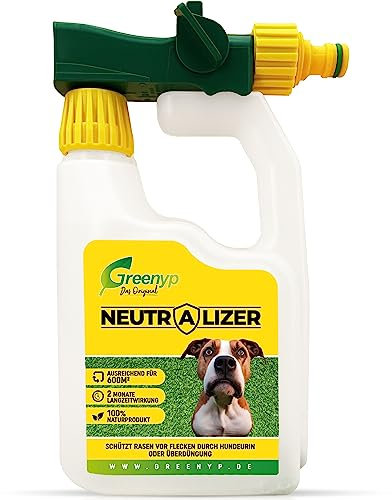 Greenyp Neutralizer - schützt Rasen vor Hundeurin Flecken I Urin neutralisieren dank Effektive Mikroorganismen I 100% organischer Bodenaktivator für Rasen I Kanister mit 12g für 600m2