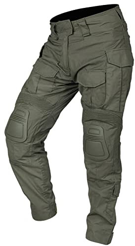 IDOGEAR G3 Kampfhose Herren Taktische Hose mit Knieschützern für Jagdschießen Militär Outdoor Cargohose (as3, Alpha, x_l, Regular, Regular, Ranger Green)
