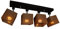 alfalux Deckenlampe LLS45BRDPR dreh- und schwenkbar Deckenstrahler Deckenleuchte Leuchte 4-flammig Holz Kinderzimmer Wohnzimmer Lampe LED-geeignet (BRAUN)