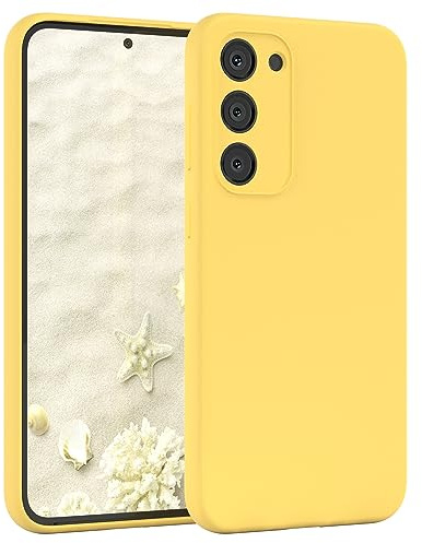 EAZY CASE Premium Silikon Handyhülle kompatibel mit Galaxy S23 Plus Slimcover mit Kameraschutz und Innenfutter, Silikonhülle, Schutzhülle, Bumper, Handy Case, Hülle, Softcase, Gelb
