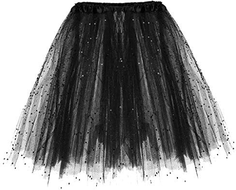 Deals of The Day Lightning Deals Tüllrock Damen Schwarzer Petticoat Damen Blauer Tüllrock Rockabilly Kleider Damen Sommer Tüllrock Schwarz Weiß Tüllrock Mit Lichterkette Damen Blauer Glitzer Rock