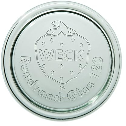 Weck-Deckel 120 mm 6 Stück | Zum Einkochen von Konserven, Säften, luftdichtes Aufbewahren von trockenen Zutaten Gläser